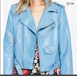 Zara faux leather biker jacket